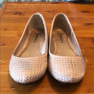 Sparkly nude flats